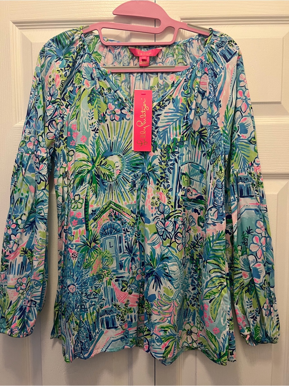 Lilly Pulitzer Winsley top NWT XS ICONIC LILLYS HOUSE PRINT HTF !!